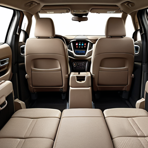 Home 11 **
A spacious Chevrolet Traverse interior with 8 seats, emphasizing the roominess of the third row, suitable for adults. Show families using the large cargo space for luggage.
**