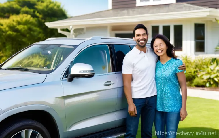 쉐보레 트레일블레이저와 기아 셀토스 비교 - **Prompt:** A vibrant, cheerful image of a young, diverse family (parents in their 30s, a boy around...